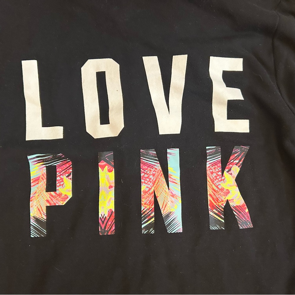 Victoria’s Secret Tropical Love Pink 2 piece set sweatsuit hoodie sweatpants - Picture 3 of 10